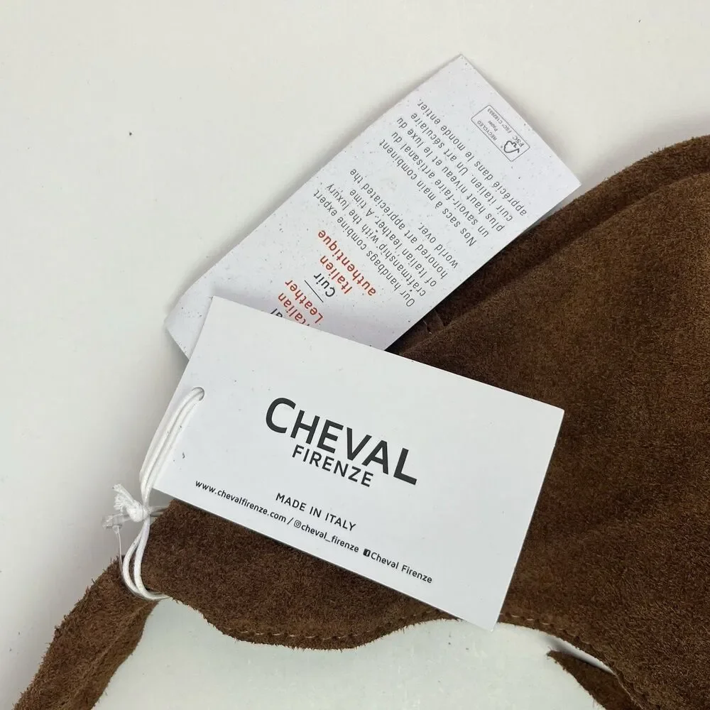 Cheval Italy Suede Leather Hobo Shoulder Bag Brown Oversized Tote Boho Hippie - Picture 5 of 14